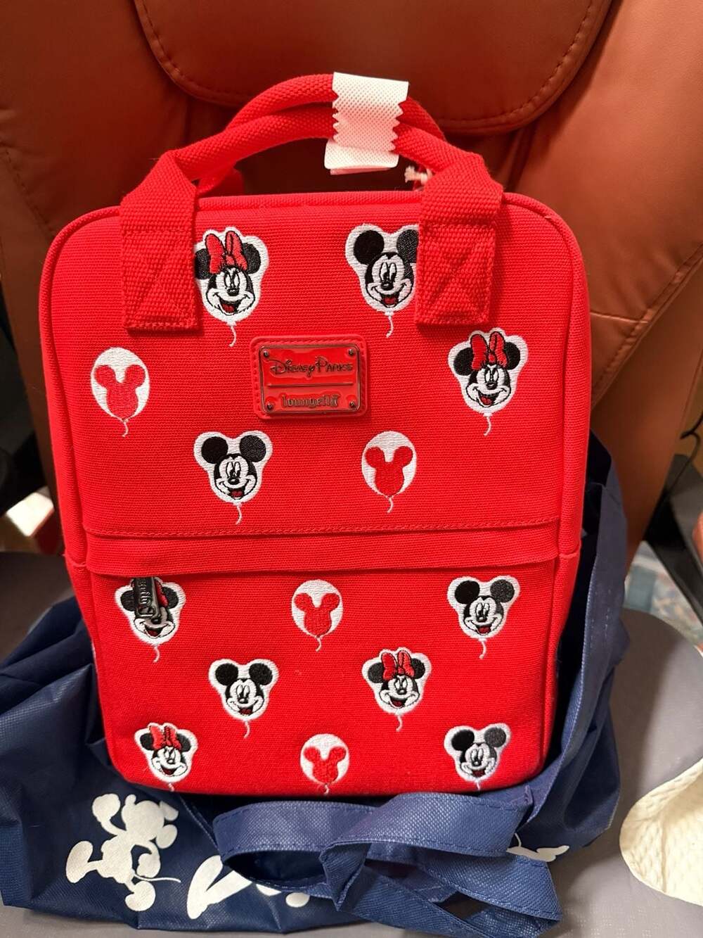 Disney Parks Loungefly Mickey Mouse Balloon Canvas Backpack Red